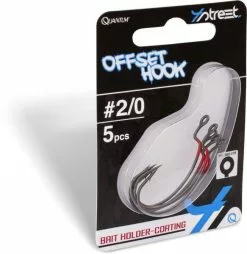 Quantum 4street Offset Hook DG Black Red (5-pack) -Baitcast Ruten Verkäufe 4469103r 3