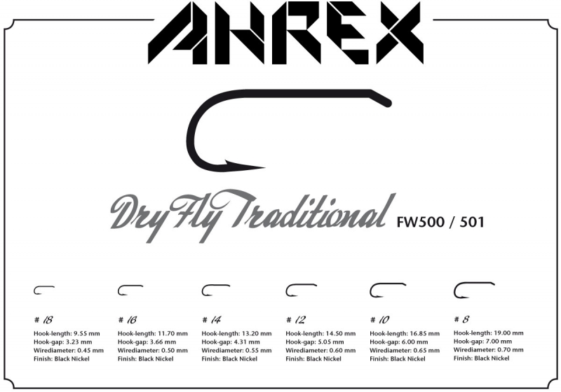 Ahrex Hooks Ahrex FW501 - Dry Fly Traditional Barbless 1 Ahrex Hooks Ahrex FW501 - Dry Fly Traditional Barbless